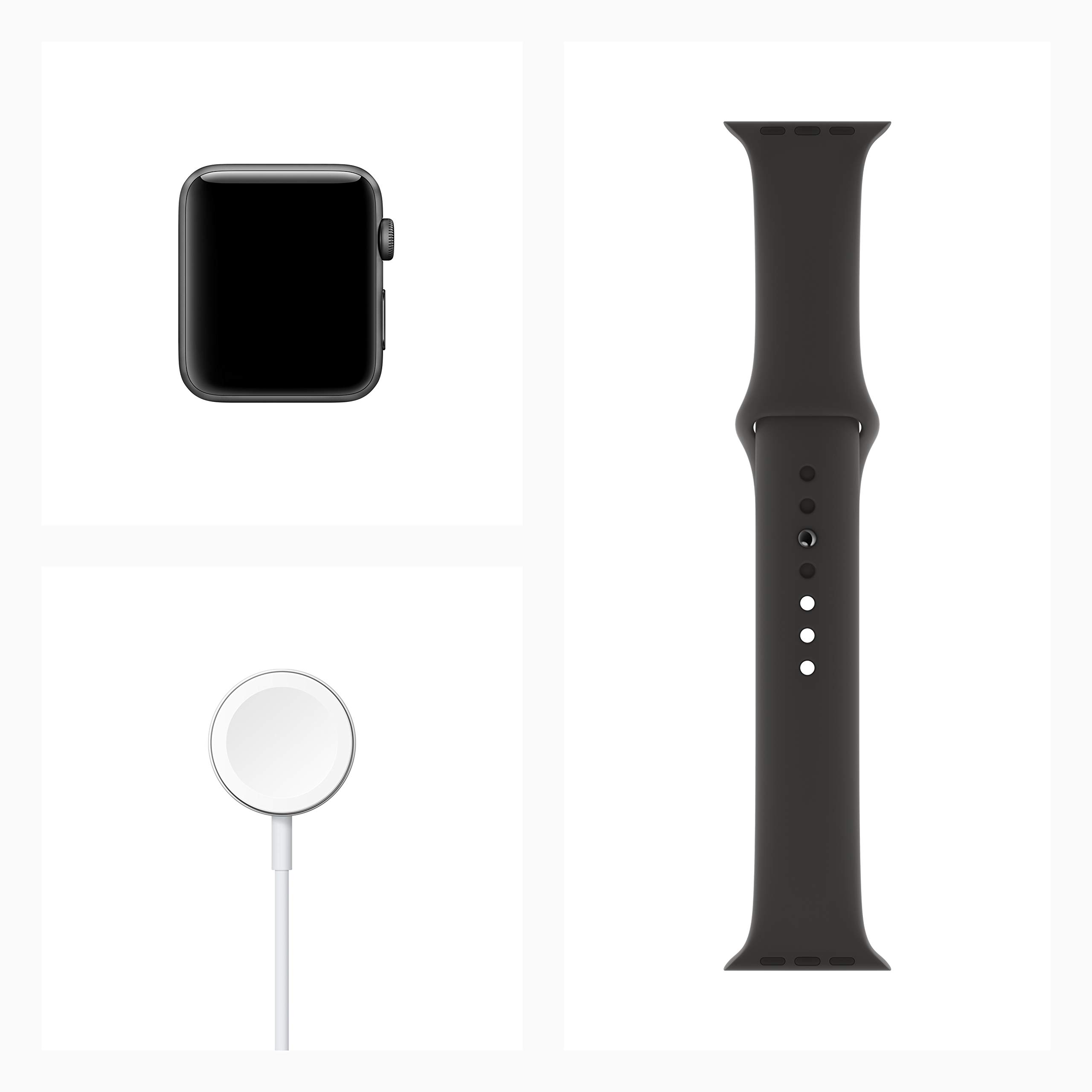 Apple Watch Series 3 [GPS 42mm] Smart Watch w/Space Gray Aluminum Case & Black Sport Band. Fitness & Activity Tracker, Heart Rate Monitor, Retina Display, Water Resistant