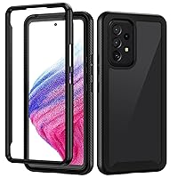seacosmo Samsung A53 5G Case, Full Body Shockproof Cover [with Built-in Screen Protector] Slim Fit Heavy Duty Lightweight Bumper Protective Phone Case for Samsung Galaxy A53 6.5 Inch - Black/Clear