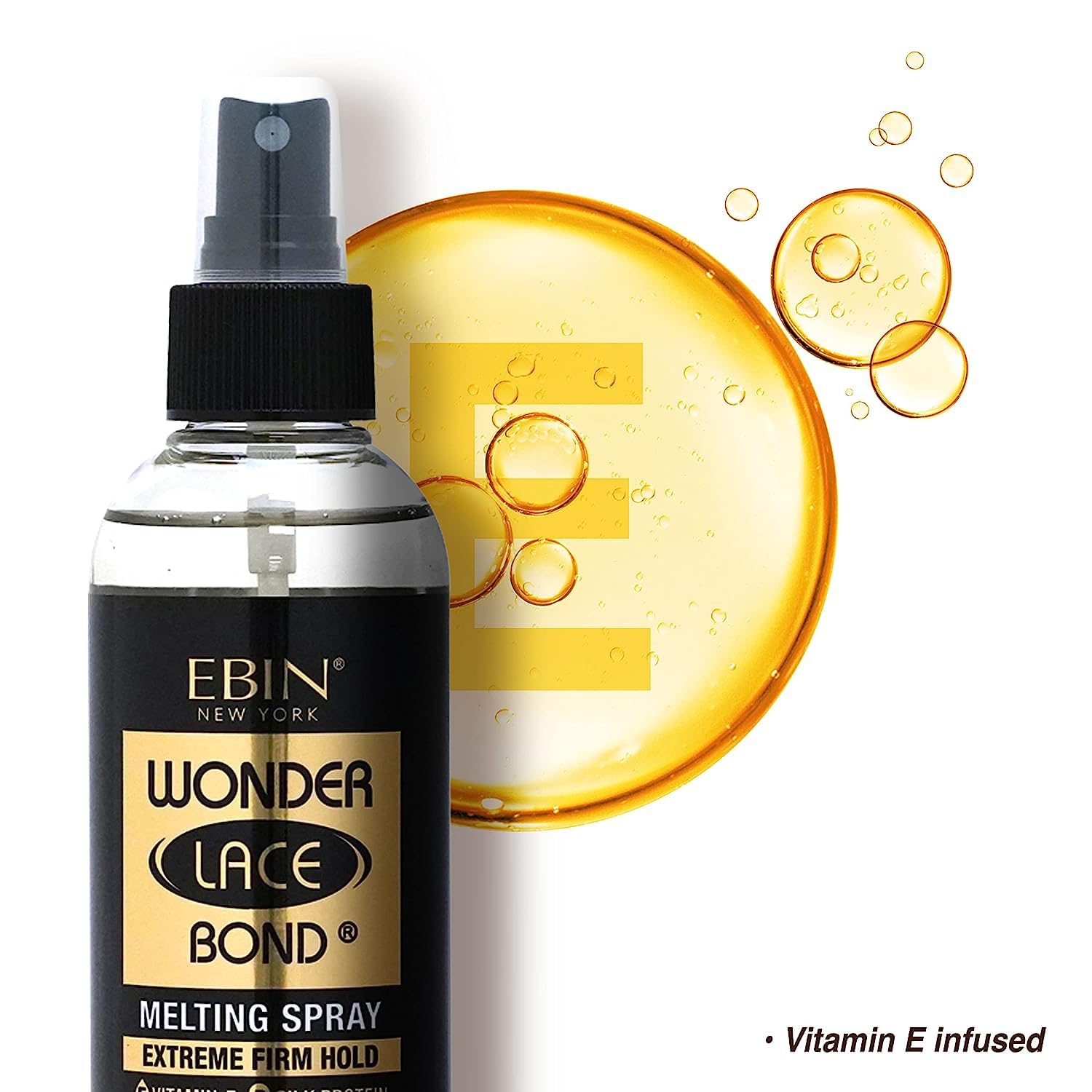 EBIN NEW YORK Wonder Lace Bond Lace Melt Spray 3.39oz / 100ml - Extreme Firm Hold (Supreme) | No Reside, Long Lasting Formula with Protecting Edges