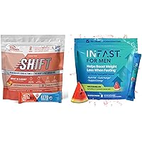 Real Ketones Intermittent Fasting Drink Mix Bundle for Weight Loss Support Caffeine Peach Shift Electrolytes & Intermittent Fasting Electrolytes for Men with BHB Exogenous Ketones (30 Count Each)