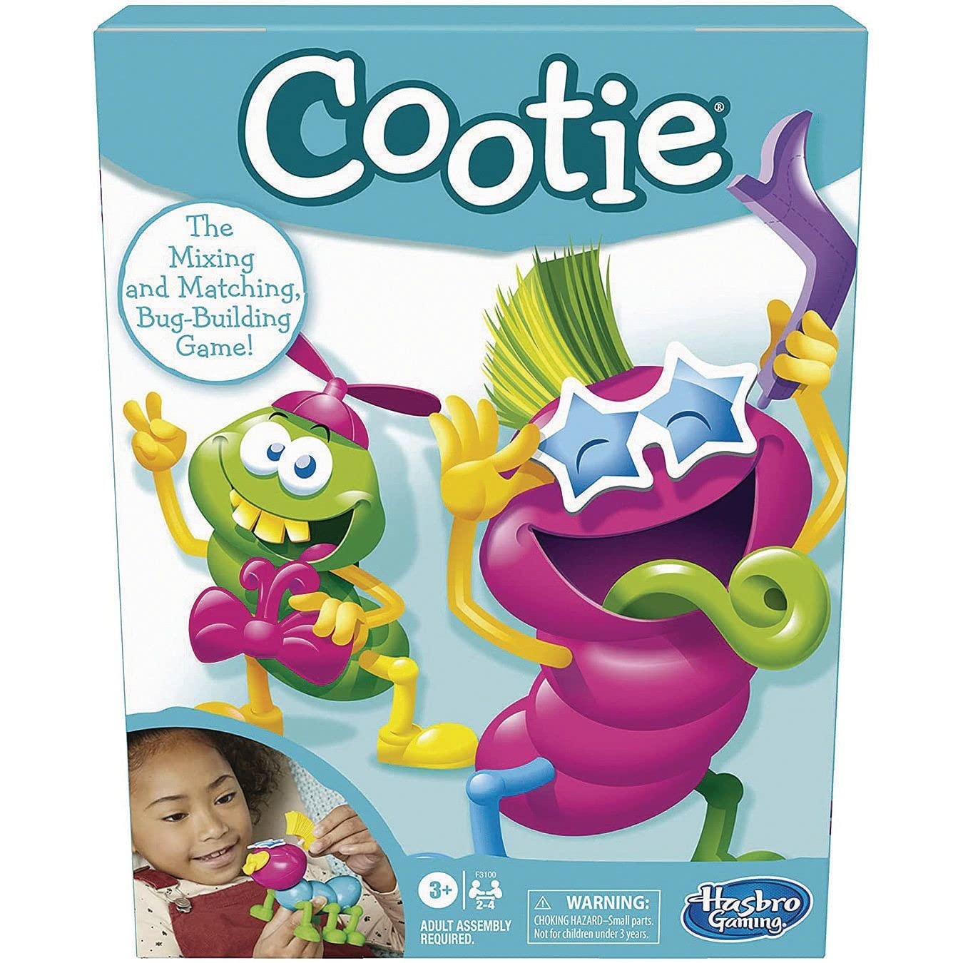 Hasbro Gaming Cootie Mixing and Matching Bug-Building Kids Game, Easy and Fun Games for Kids, Preschool Games for 2-4 Players, Kids Board Games, Ages 3 and Up