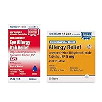 HealthCareAisle Allergy Bundle - Olopatadine Hydrochloride Ophthalmic Solution USP, 0.2% 2.5mL and Levocetirizine Dihydrochloride Tablets USP, 5 mg 80 Tablets