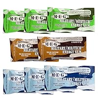 MEG - Military Energy Gum | 100mg of Caffeine Per Piece + Increase Energy + Boost Physical Performance + Multi Flavors of Arctic Mint , Spearmint, & Cinnamon + 8 Packs (40 Count)