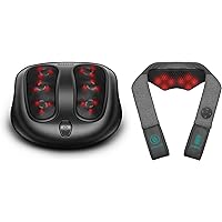 Nekteck FM01 Foot Massager Black and NM03 Cordless Neck Massager Bundle