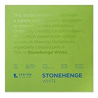 Stonehenge 100% Cotton Medium Weight Pad, White, 8 x 8 inches, 250gsm, 15 Sheets for Dry Media