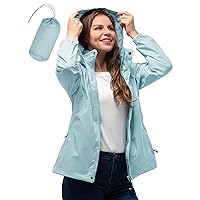 33,000ft Women's Rain Jacket Waterproof Lightweight Packable Raincoat with Hood for Golf Hiking Travel Windbreaker