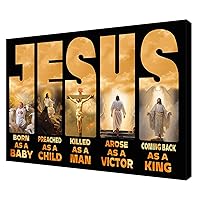 Christian Wall Art Framed-The Life Of Jesus God Lover Poster For Church Room Decor Gift-Jesus Comes Back As A King Picture Canvas Print For Living Bedroom Decorations