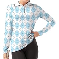 Women's Golf Polo Shirts Long Sleeve Workout Tops UPF 50+ Sun Protection Quick Dry Lightweight Active Tennis Shirts