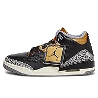 Nike Air Jordan 3 Retro Black Cement Gold 36 1/2, Black, fire red, metallic gold, cement grey