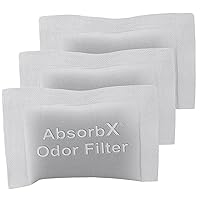 3-Pack AbsorbX Deodorizers Absorbs, Natural Activated Carbon, Biodegradable, for use with 13 Gal Trash Cans with Odor Compartment, Filter, 3 Pcs