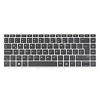 LA Spanish Layout- Laptop Keyboard for HP Probook 640 G4 G5, 645 G4 G5 L00735-161 L09546-161 Silver Frame Without TrackPoint, Backlit