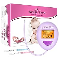 Easy@Home 100 Ovulation and 20 Pregnancy Test Strips Kit + Basal Body Thermometer for Ovulation Tracking EBT 380