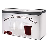 Grace Communion Cups - Box of 1000 - Plastic Disposable Fits Standard Holy Communion Trays, 0.5 fl.oz.