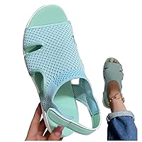 Washable Slingback Orthopedic Slide Sport Sandals for Women, Women Stretch Orthopedic Sandals Open Toe Breathable Platform Shoes Sandals for Women with Hook& Loop Design