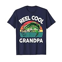 Bass Fish Reel Cool Grandpa Fathers Day Gift Pop Dad Fishing T-Shirt