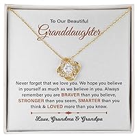 To Our Beautiful Granddaughter Necklace From Grandparents, Granddaughter Gifts From Grandma, Jewelry Gift From Grandfather, Granddaughter Necklace Love Gift For Adult Girls On Birthday, Wedding.