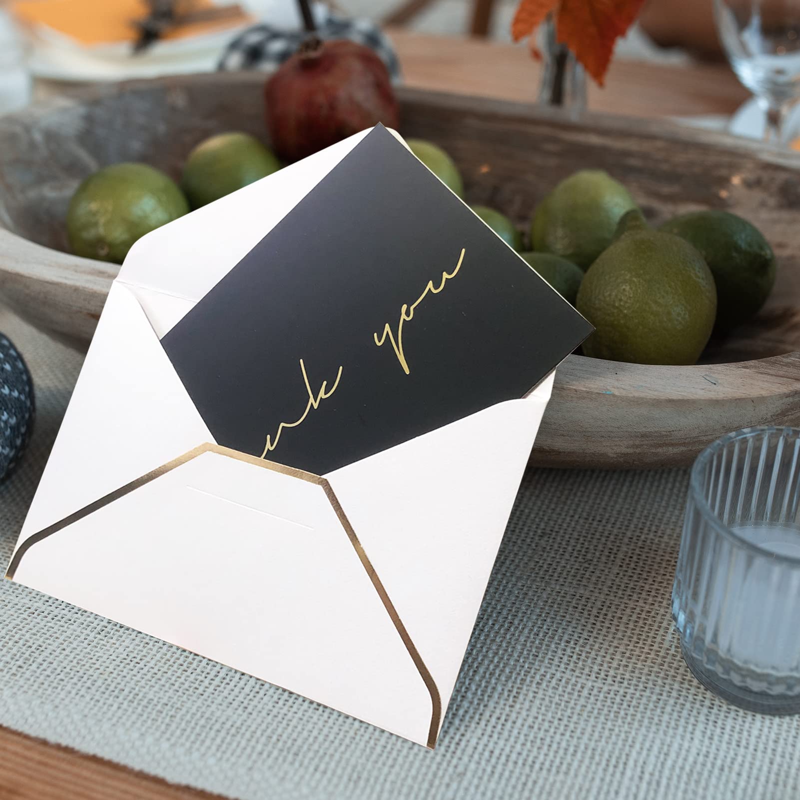 40 Thank You Cards, Black and Gold Foil Thank You Cards Bulk, All Occasions Thank You Note Card with Envelopes & Stickers, Wrapped with Sturdy Box, Great for Wedding, Baby Shower, Bridal Shower, Etc -