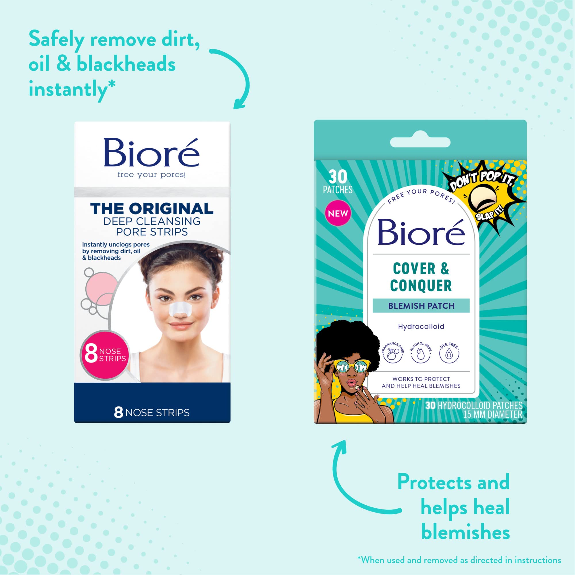 Biore Pimple Patches, Cover & Conquer Blemish Patch, Medical Grade Ultra-Thin Hydrocolloid for Covering Zits and Blemishes, HSA/FSA Approved, 30 count