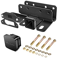 Nilight 2 Inch Rear Trailer Hitch Receiver Kit for 2021 2022 2023 2024 Ford Bronco 2 Door 4 Door (Exclude Bronco Sport) Rear Bumper Tow Hook Black Hitch Cover Kit, 2 Years Warranty