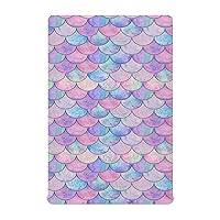 Mermaid Fish Scale Crib Sheets for Boys Girls Pack and Play Sheets Portable Mini Crib Sheets Fitted Crib Sheet for Standard Crib and Toddler Mattresses Baby Crib Sheets for Baby Boy Girl, 39x27IN