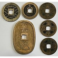 1700-1860 High Grade Japanese Samurai/Shogun Era Mon Coin Set. 6 Authentic Coins Including, 1, 4 and 100 Mon Coins. 1, 4 and 100 Mon Coin Graded By Seller. Circulated Condition.