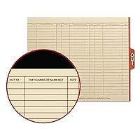 Smead End Tab Out Guides with Printed Form, 1/5-Cut Tab Center Position, Letter Size, Manila, 100 per Box (61910)