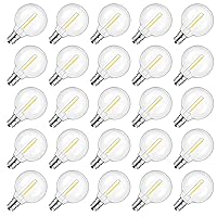 Mlambert G40 LED Replacement Light Bulbs for String Lights, Dimmable E12 Base Shatterproof Bulbs, 1W Equal to 5W, Neutral White 4000K, 25Pack, Not Solar