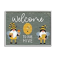 Stupell Industries Welcome To Our Hive Honey Bee Garden Gnomes Typography, Design by Linda Birtel
