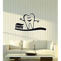 Vinyl Wall Decal Dental Clinic Children's Dentistry Teeth Care Stickers Mural Large Decor (g5904) Black