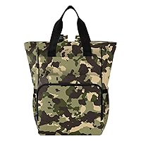 Camo Diaper Bag Backpack for Women Men Large Capacity Baby Changing Totes with Three Pockets Multifunction Travel Back Pack for Picnicking Shopping Travelling