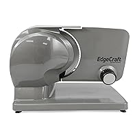 E615 Electric Meat Slicer Features Adjustable Thickness Control & Tilted Food Carriage with Easy Clean Removable 7 Inch Blade, Gray