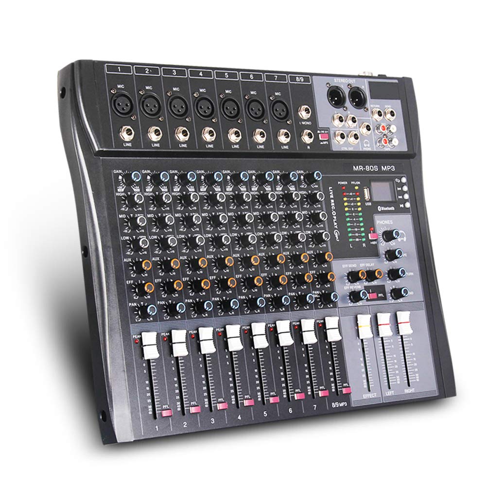 Mua Audio Interface Mixer G-MARK MR80S USB Bluetooth Mixing Console 8  Channel 48V Phantom Power Sound Board Music Reverb For PC Stage Studio DJ  Sound Controller Analog Mixer trên Amazon Mỹ chính