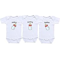 Triplets baby gifts infant bodysuits