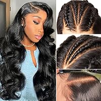 Pre Bleached Knots Body Wave Lace Front Wigs Human Hair 13x4 HD Lace Frontal Wigs Human Hair for Women 180% Density Bye Bye Knots Glueless Wigs Human Hair pre Plucked with Baby Hair 26 Inch