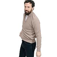 State Cashmere Men's Half Zip Mock Neck Sweater 100% Pure Cashmere Polo Neck Pullover