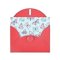 Blue Purple Butterfly Wedding Anniversary Thank You Cards, For Holiday Cards, Birthday Cards, Valentine Cards Red
