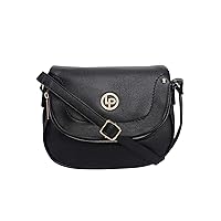 Womens Leatherette Hand Bag, BLACK