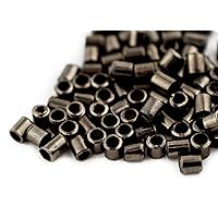 TheBeadChest Gunmetal Tube Crimp Beads (2mm, Set of 100)