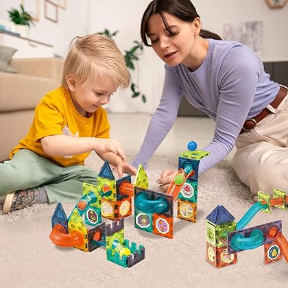 Magnetic Tiles Magnetic Blocks Marble Run STEM Toys for Kids, Boys and Girls