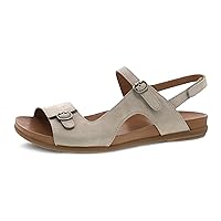 Dansko Jordyn Adjustable Sandal for Women – Leather Linings and Uppers For All-Day Comfort – Dual Density EVA Footbed and Lightweight Rubber Outsole for Long-Lasting Wear
