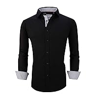 Alex Vando Mens Dress Shirts Regular Fit Long Sleeve Stretch Business Dress Shirts for Men