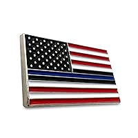 Thin Blue Line American Flag Lapel Pin - USA Blue Lives Matter Honoring Law Enforcement Officers Police Border Banners Brooch Badge Pinback