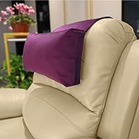 Non-Slip Head Pillow for Recliners - Neck Support Cushion with Velvet Cover for Pain Relief at Home, Office and Travel (Plum)