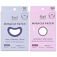 Rael Miracle Bundle - Large Spot Control Cover (10 Count), Overnight Spot Cover (104 Count)