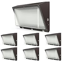Sunco 6 Pack 120W LED Wall Pack Outdoor Dusk to Dawn Photocell Sensor Industrial Dimmable Waterproof Commercial Grade Security Warehouse Parking Lot Lighting, 5000K Daylight, 16200 Lumens, AC120-277V