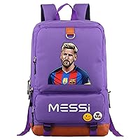 Football Star Novelty Daypack,Lionel Messi Canvas Bookbag Lightweight Backpack for Outdoor,Hiking