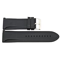 28MM Black Soft Jelly Rubber Silicone Sport Watch Band Strap FITS Invicta