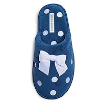 Laura Ashley Ladies Embroidered Soft Terry Scuff Slipper