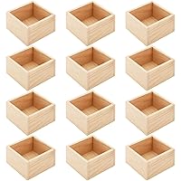 Frcctre 12 Pack Unfinished Small Wooden Box, 4