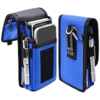 Dual Phone Holster,Belt Phone Pouch, Large Smartphone Pouch Cell Phone Holder, Multi-Purpose Tactical Phone Pouch, Cell Phone Holder for Work, Hiking, Camping, Barbecue, Rescue (Blue)